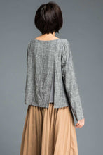 Load image into Gallery viewer, long sleeve linen blouse C1203#
