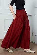 Load image into Gallery viewer, high wasit linen maxi skirt C1396
