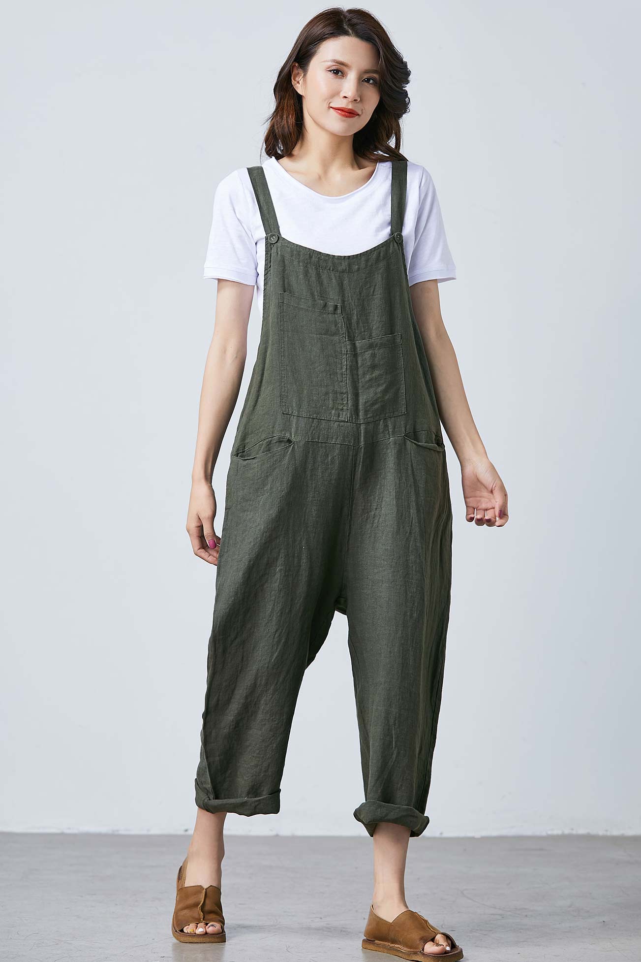 Casual Baggy Overalls Jumpsuit with Pockets C1688#