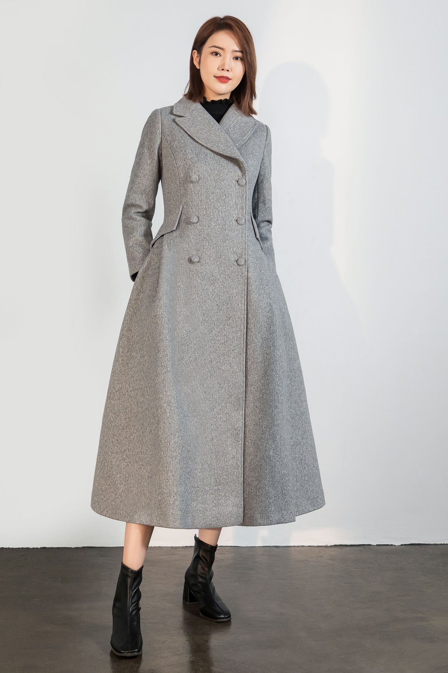 Vintage Inspired Long Wool Princess Coat Women C1758
