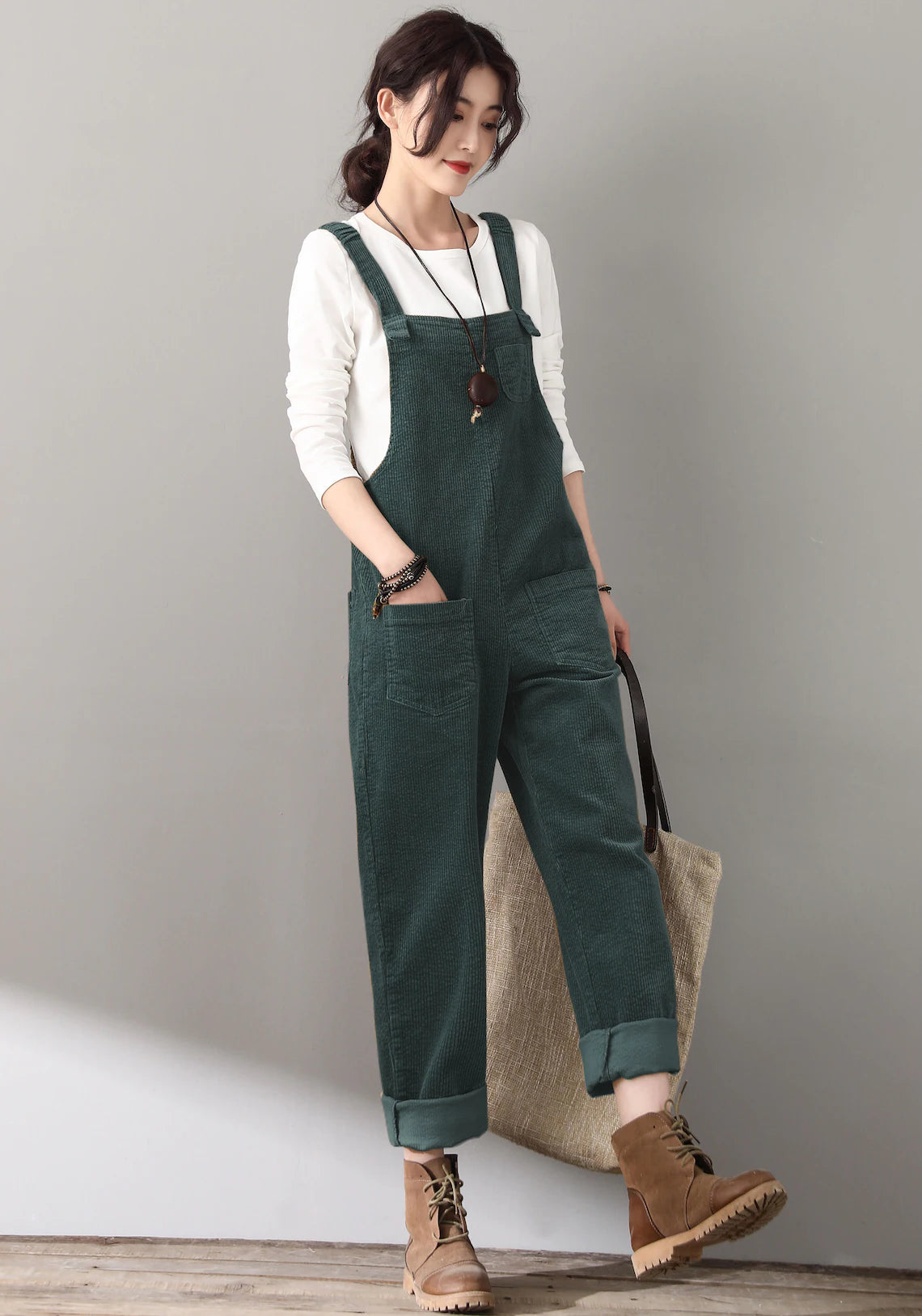 Women's Casual Corduroy Overalls C1810