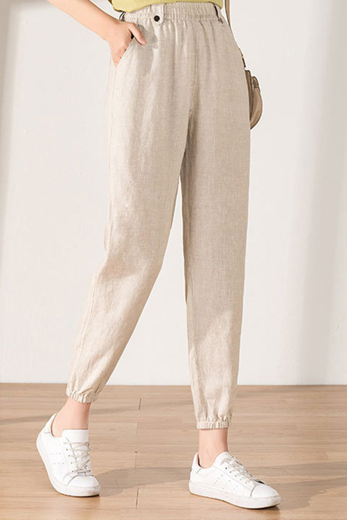 Women Wide Leg Linen Pants C1827#CK2100114