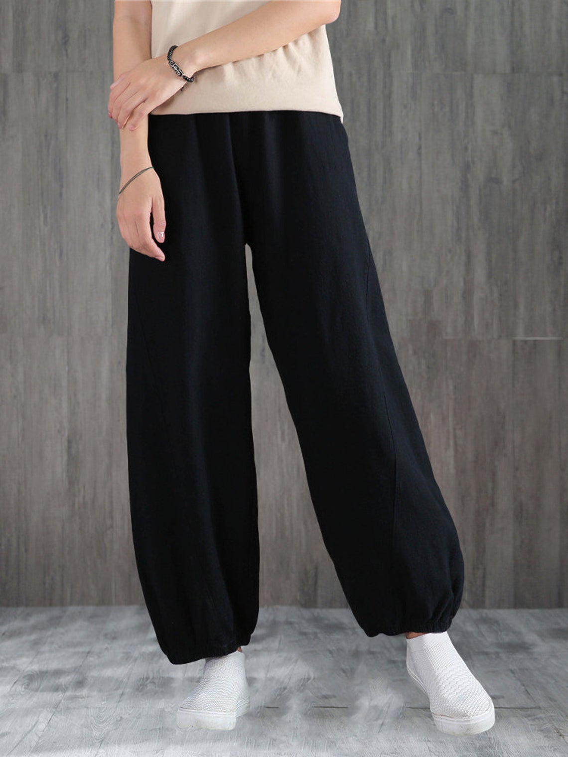 Loose fit linen pants C1877