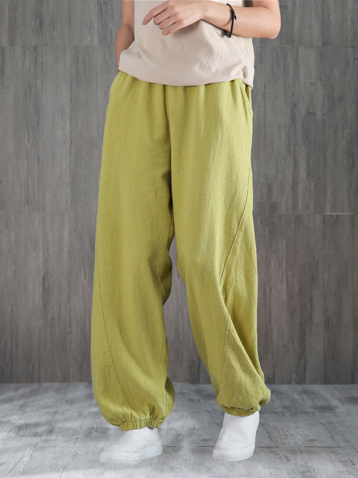 Loose fit linen pants C1877