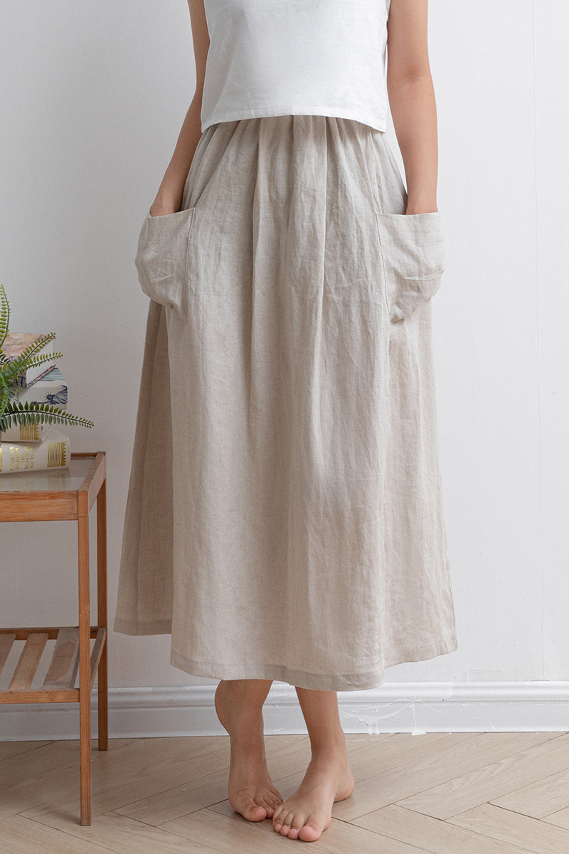 Casual Loose Women Linen Skirt C2928 -Size XS #CK2202034