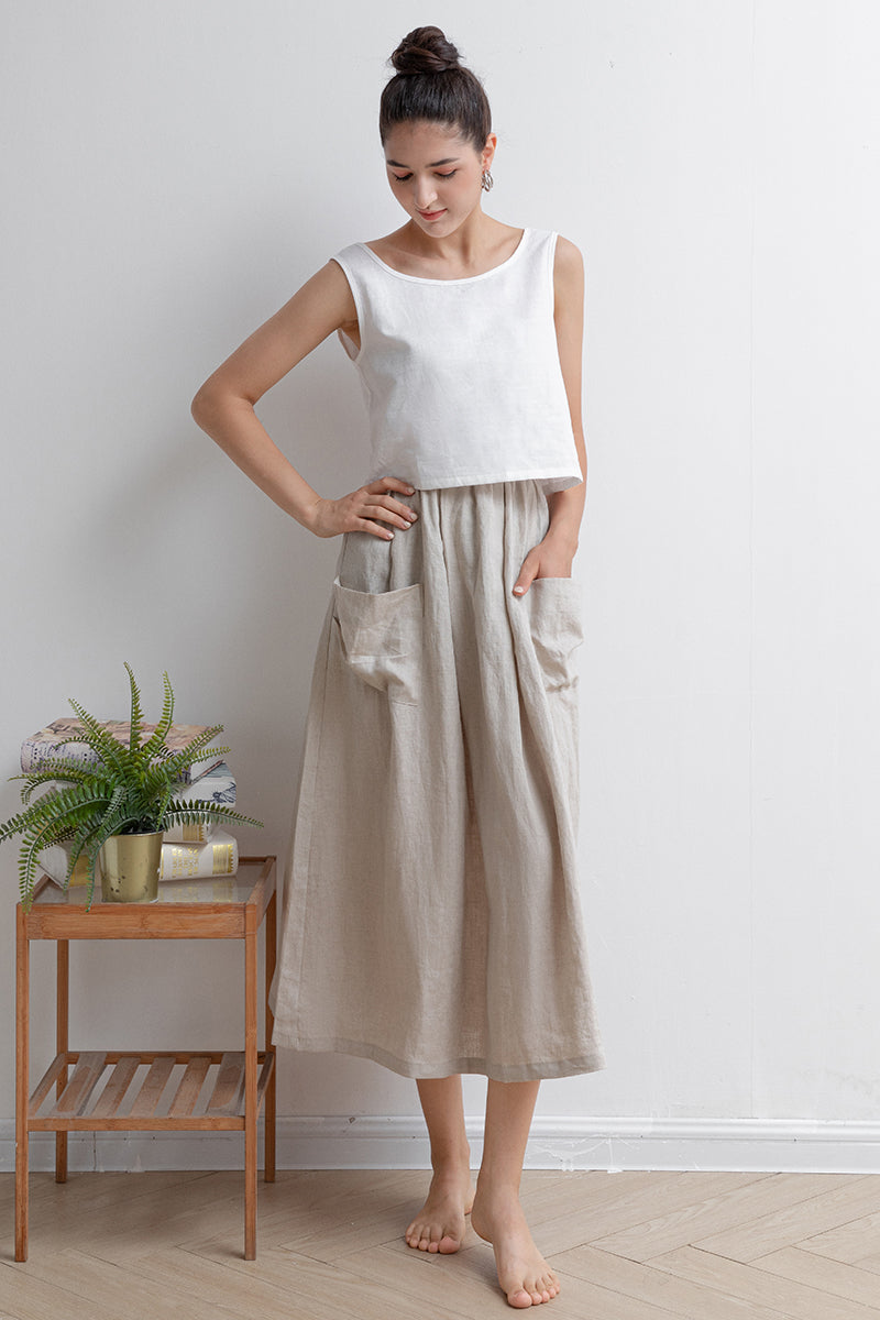 Casual Loose Women Linen Skirt C2928 -Size XS #CK2202034
