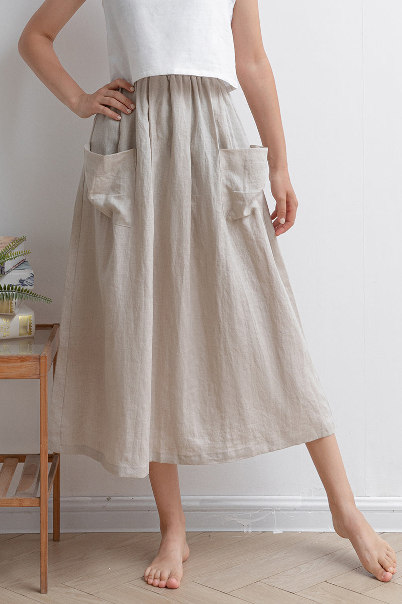 Casual Loose Women Linen Skirt C2928 -Size XS #CK2202034