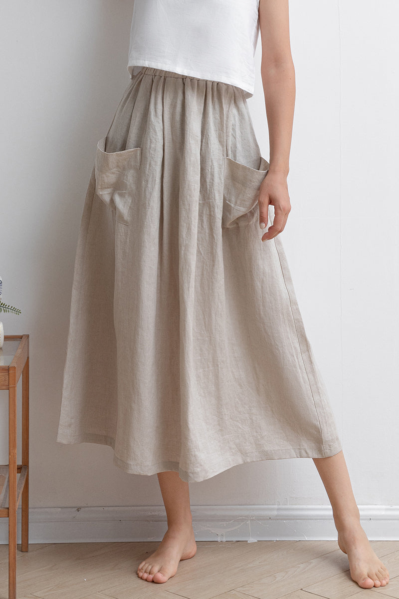 Casual Loose Women Linen Skirt C2928 -Size XS #CK2202034