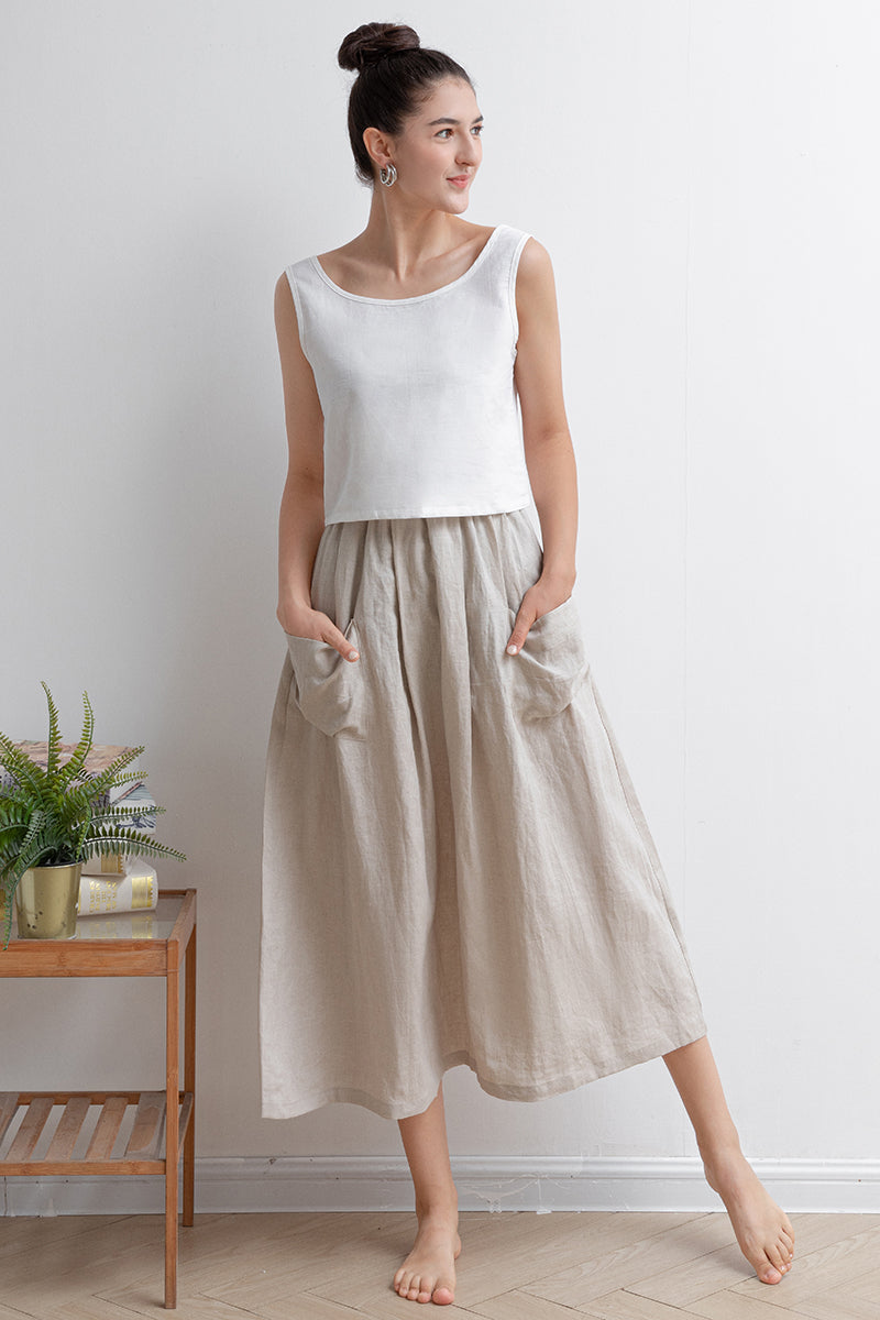 Casual Loose Women Linen Skirt C2928 -Size XS #CK2202034