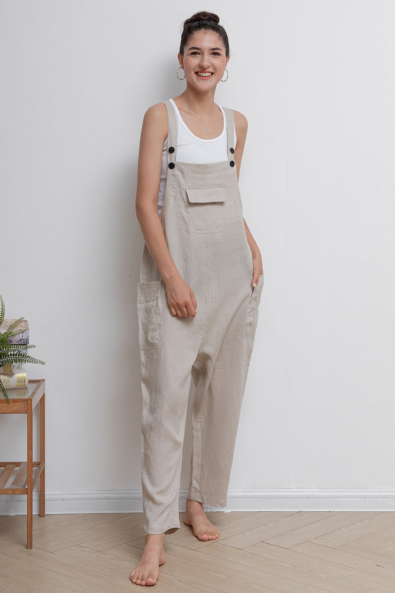 Spring Summer Casual Linen Overalls C2946