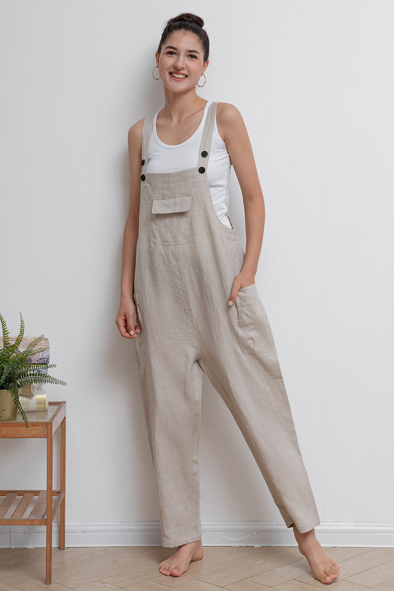Spring Summer Casual Linen Overalls C2946