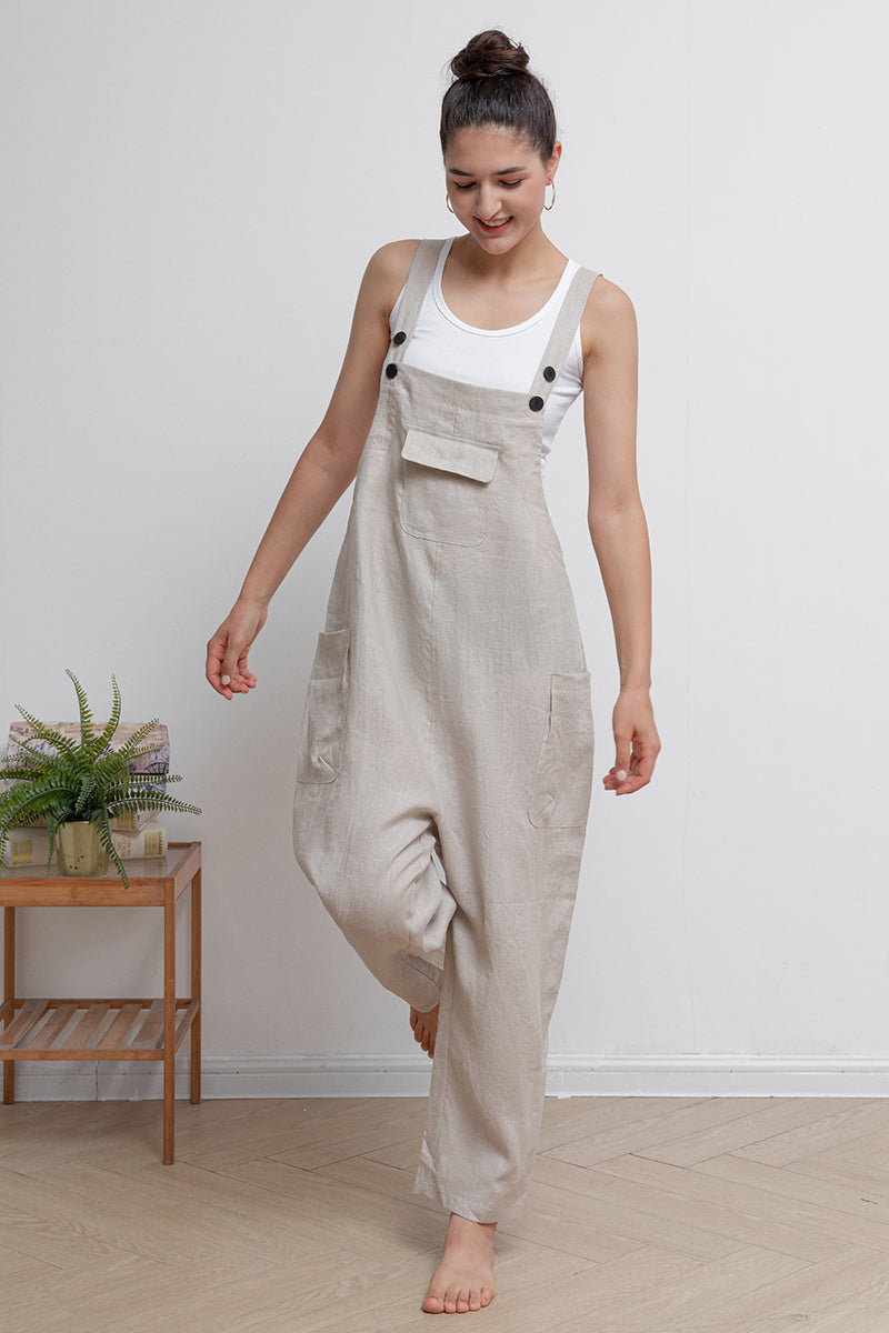 Spring Summer Casual Linen Overalls C2946