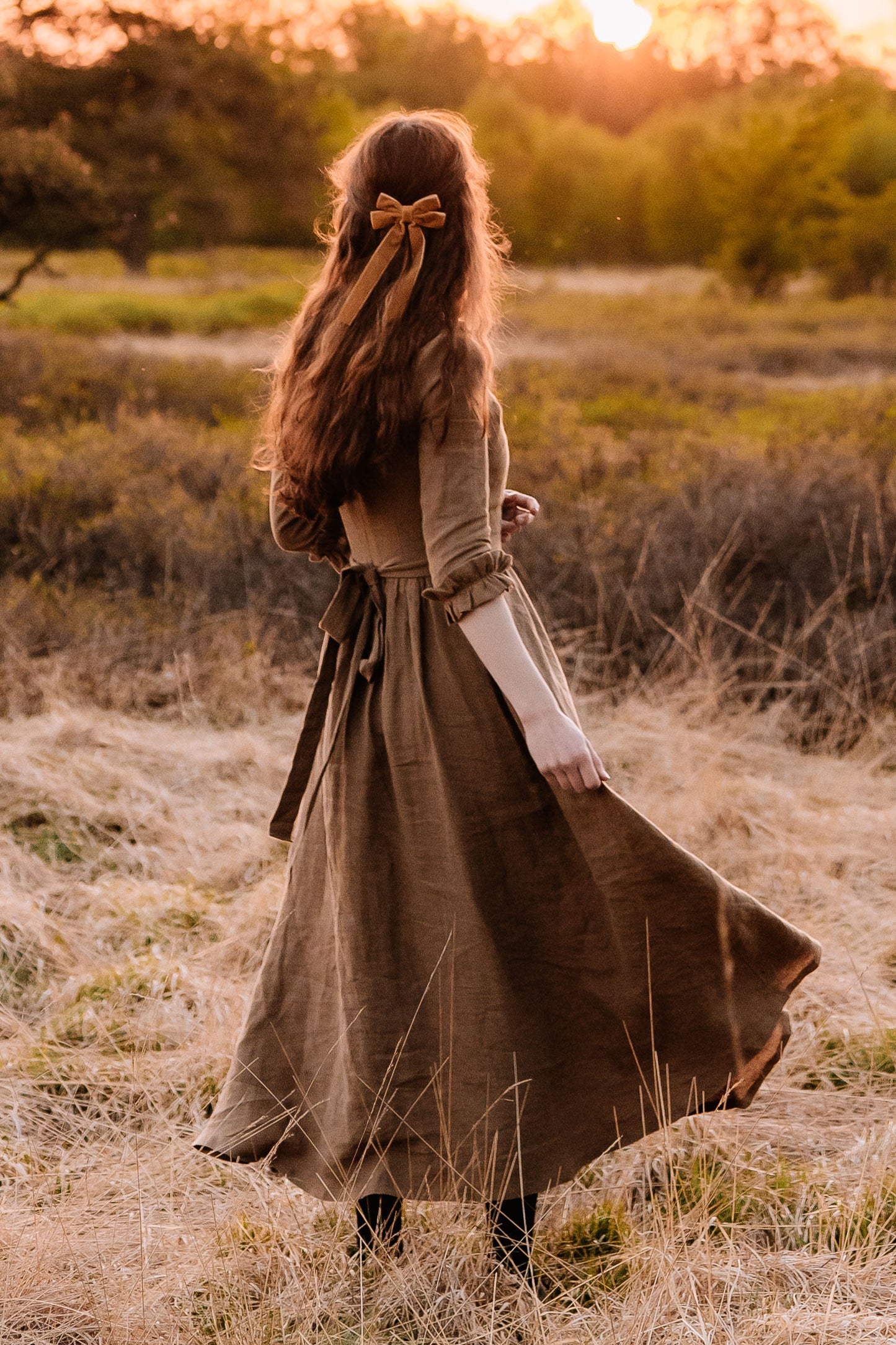 Linen maxi dress c2913