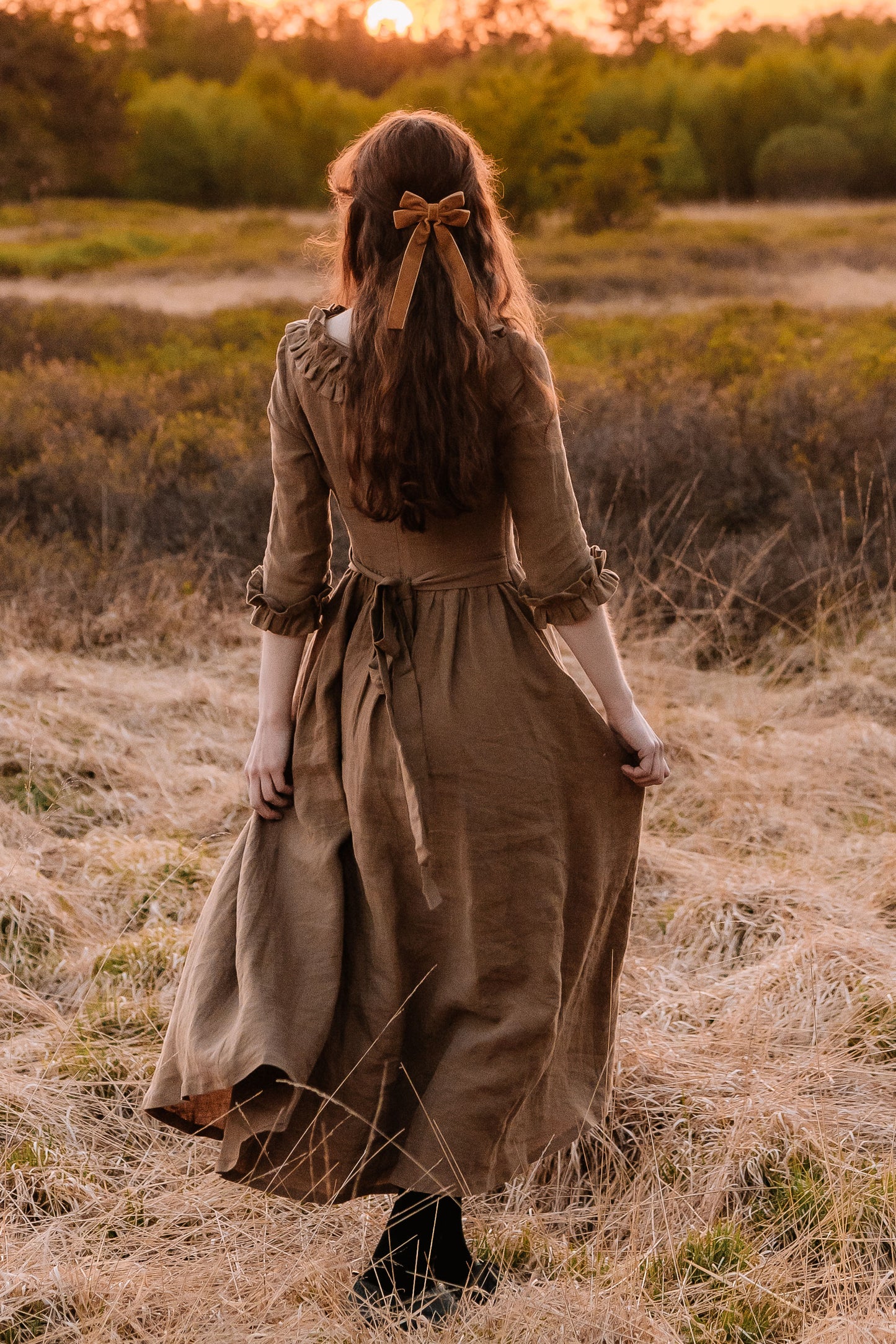 Linen maxi dress c2913