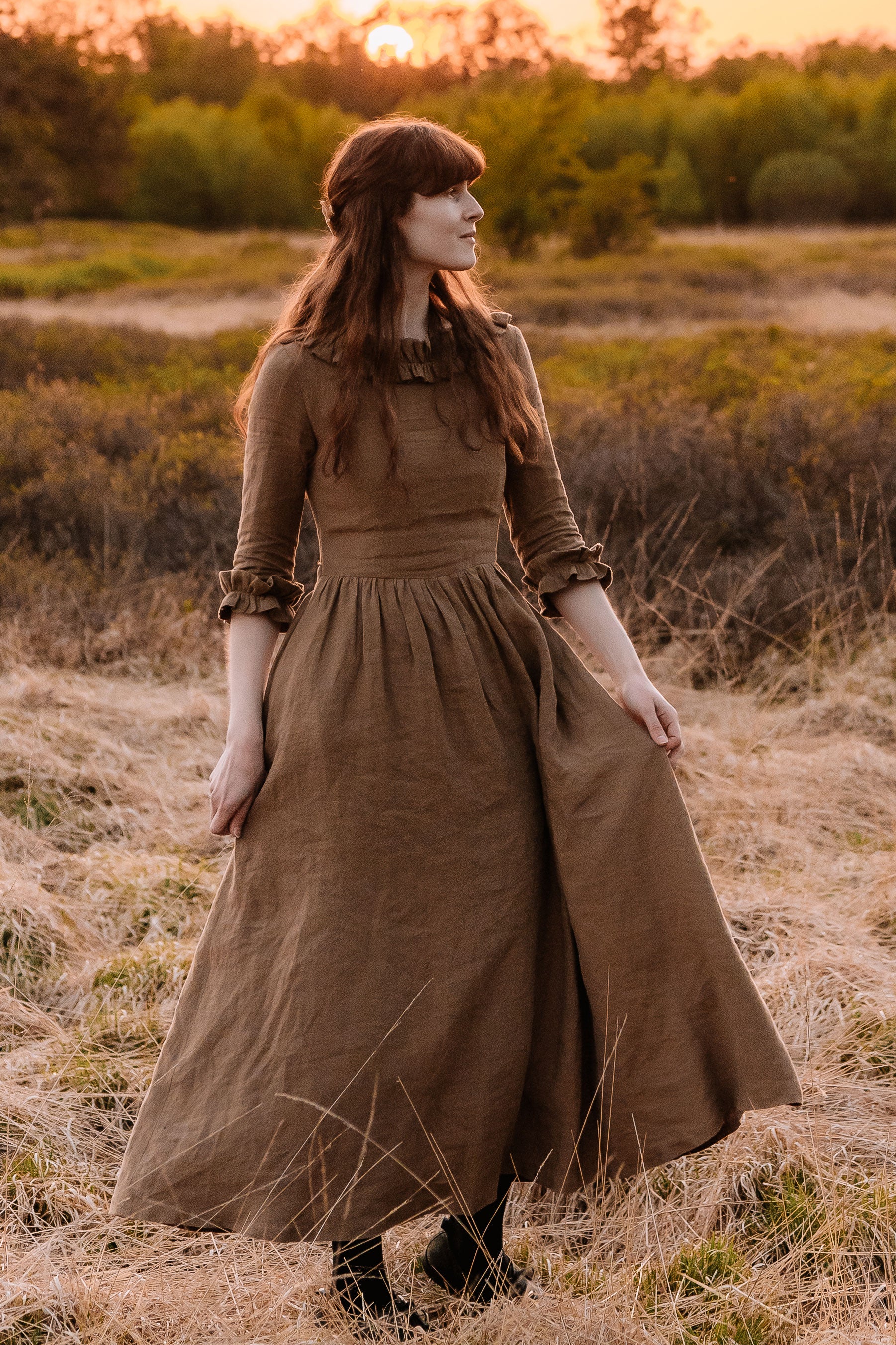 linen belted maxi dress Lucky Linen Belted Maxi Dress by ALMAIS in Ivory, Size: 2 at Anthropologie