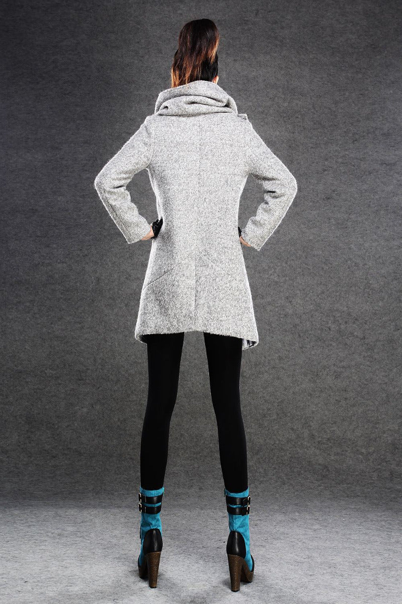 Women's Asymmetrical Wool Coat C134#