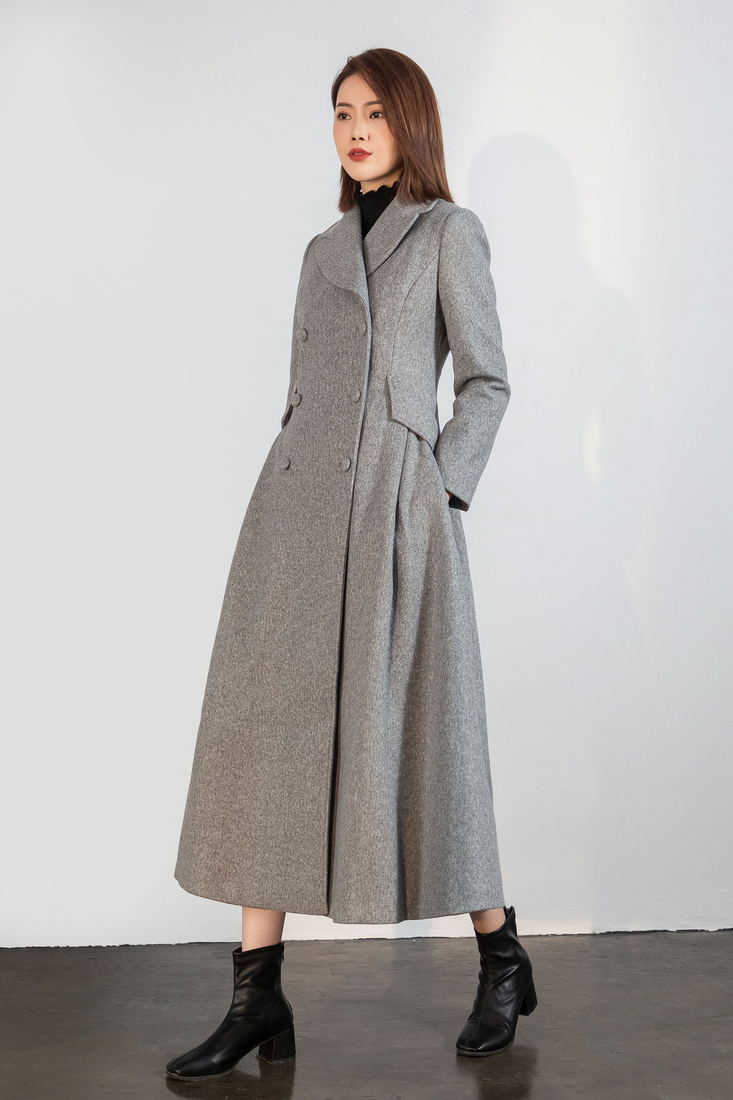 Vintage Inspired Long Wool Princess Coat Women C1758