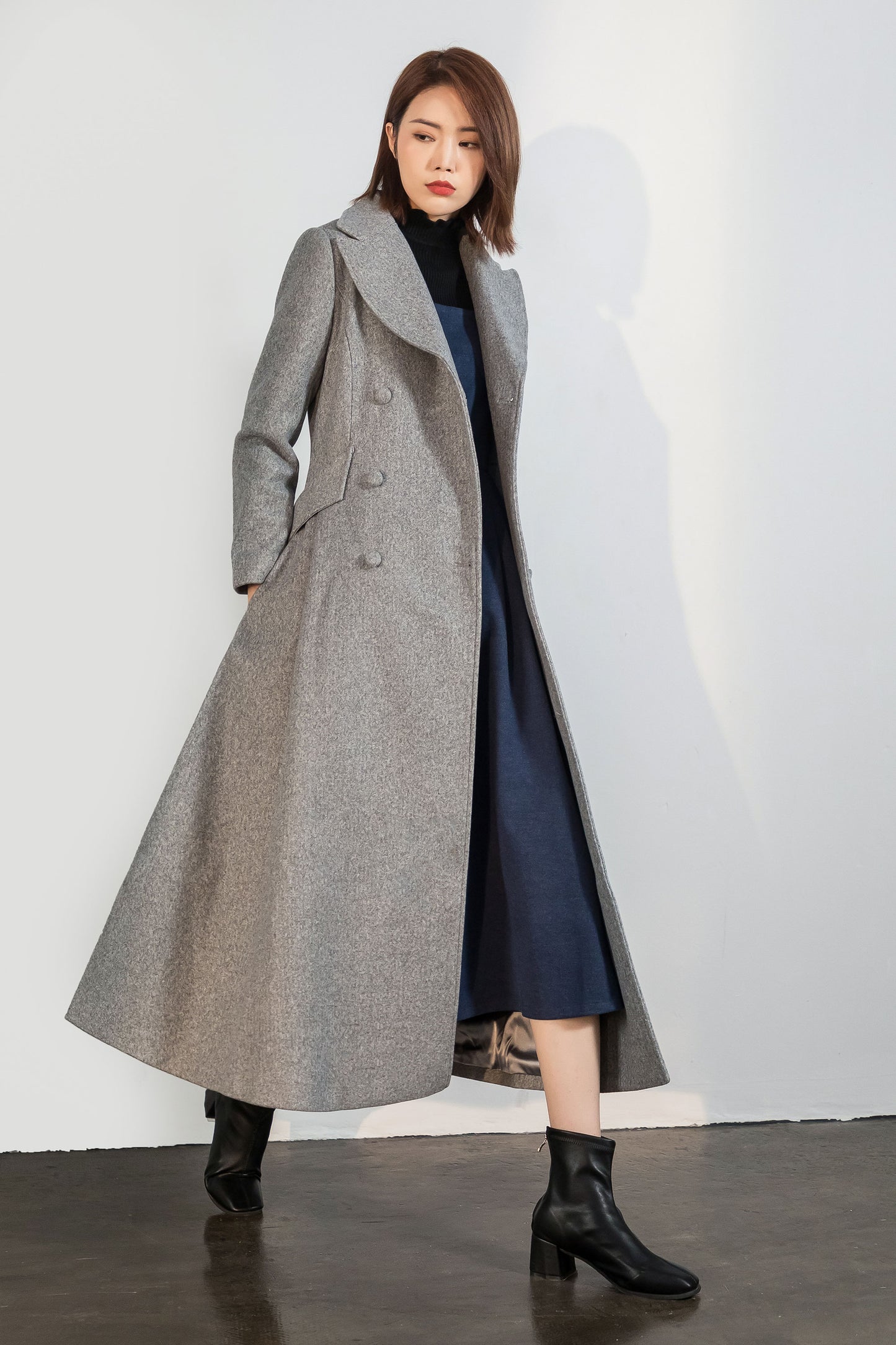 Vintage Inspired Long Wool Princess Coat Women C1758