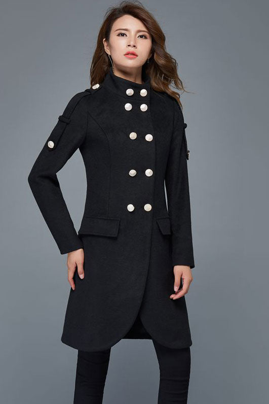 Double breasted military  wool  jacket C980