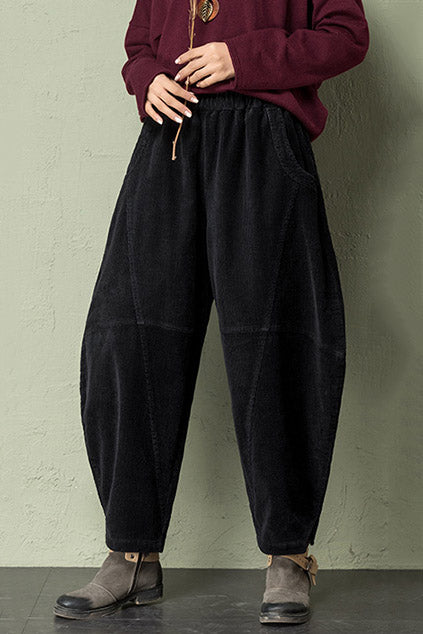 Women High Waist Corduroy Pants C2956