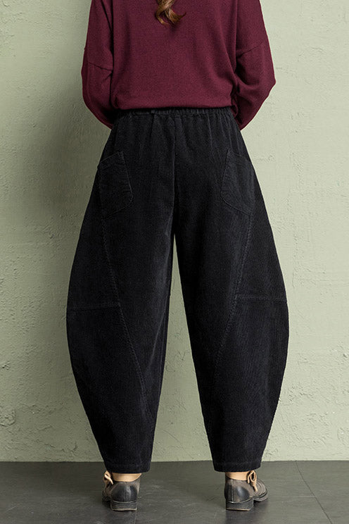 Women High Waist Corduroy Pants C2956