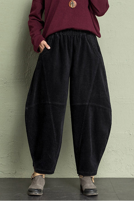 Women High Waist Corduroy Pants C2956