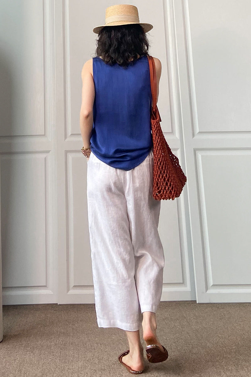 Cotton Linen Wide Leg Women Casual Pants C2892