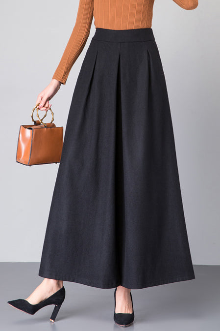 Winter Thick Wide Leg Wool Pants C3050