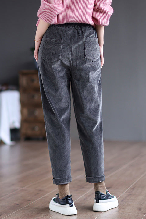 Women Soft Simple Corduroy Pants C2972
