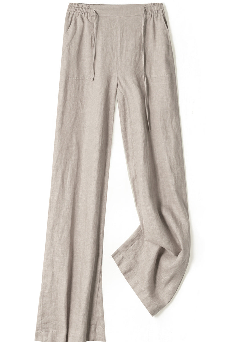 New Casual Loose Women Linen Wide Leg Pants C2890