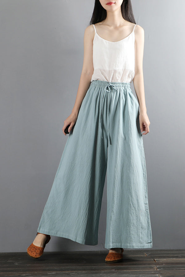Women Vintage-inspired Casual Wide Leg Pants C2881