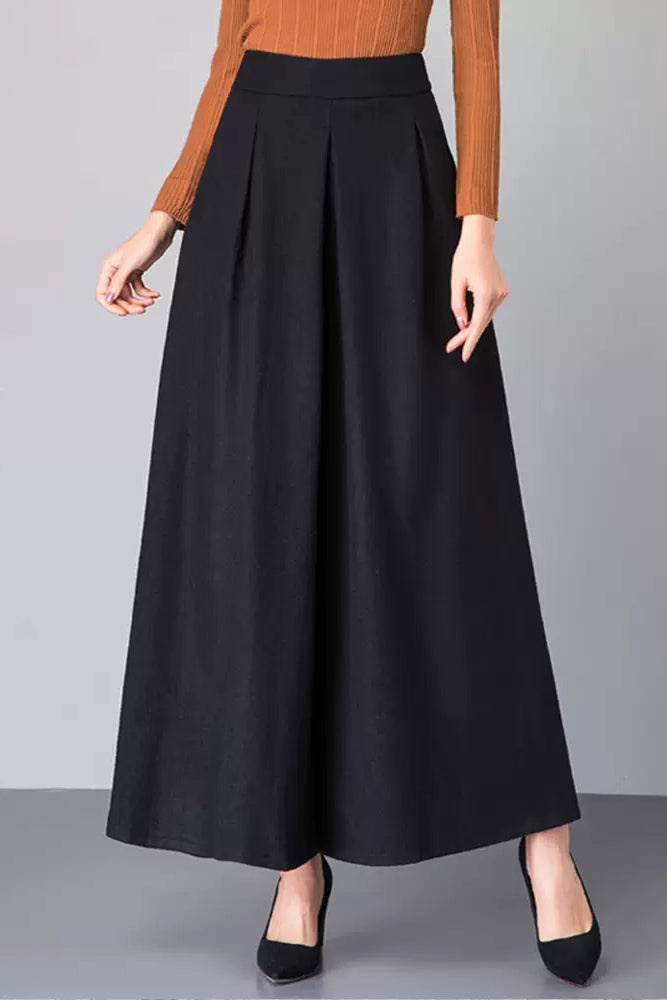 Winter Thick Wide Leg Wool Pants C3050