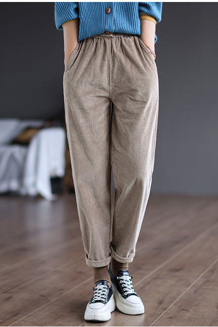 Women Soft Simple Corduroy Pants C2972