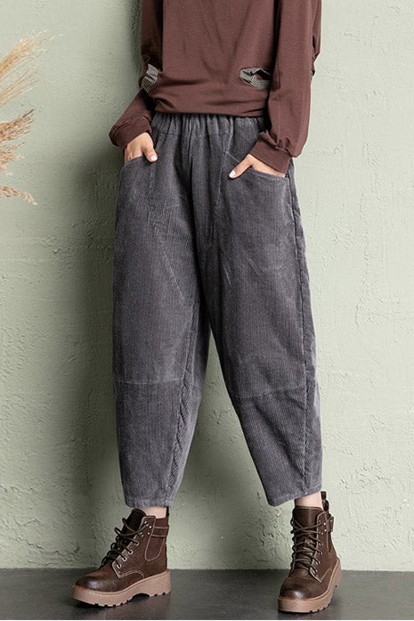 High Waist Loose Corduroy Pants C2957