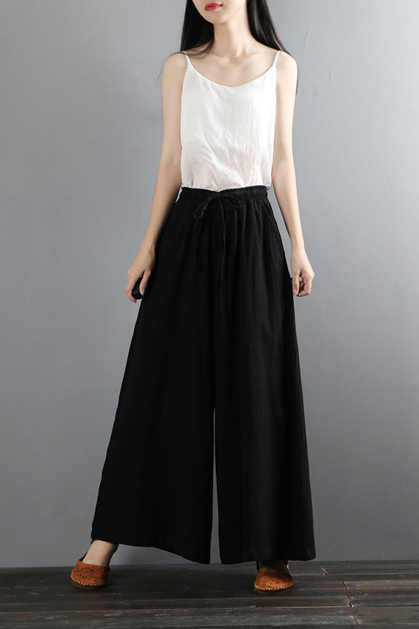 Women Vintage-inspired Casual Wide Leg Pants C2881