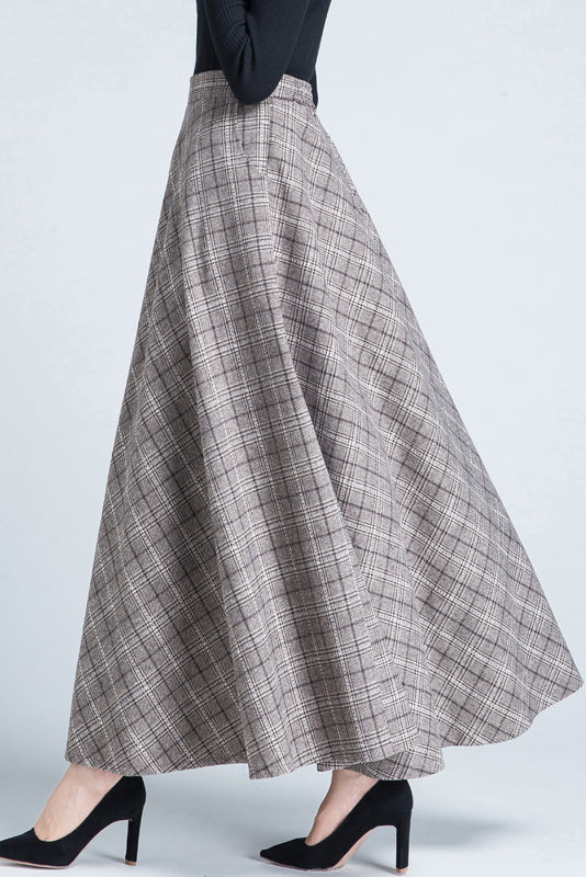 Women Swing Maxi Wool Skirt C3118