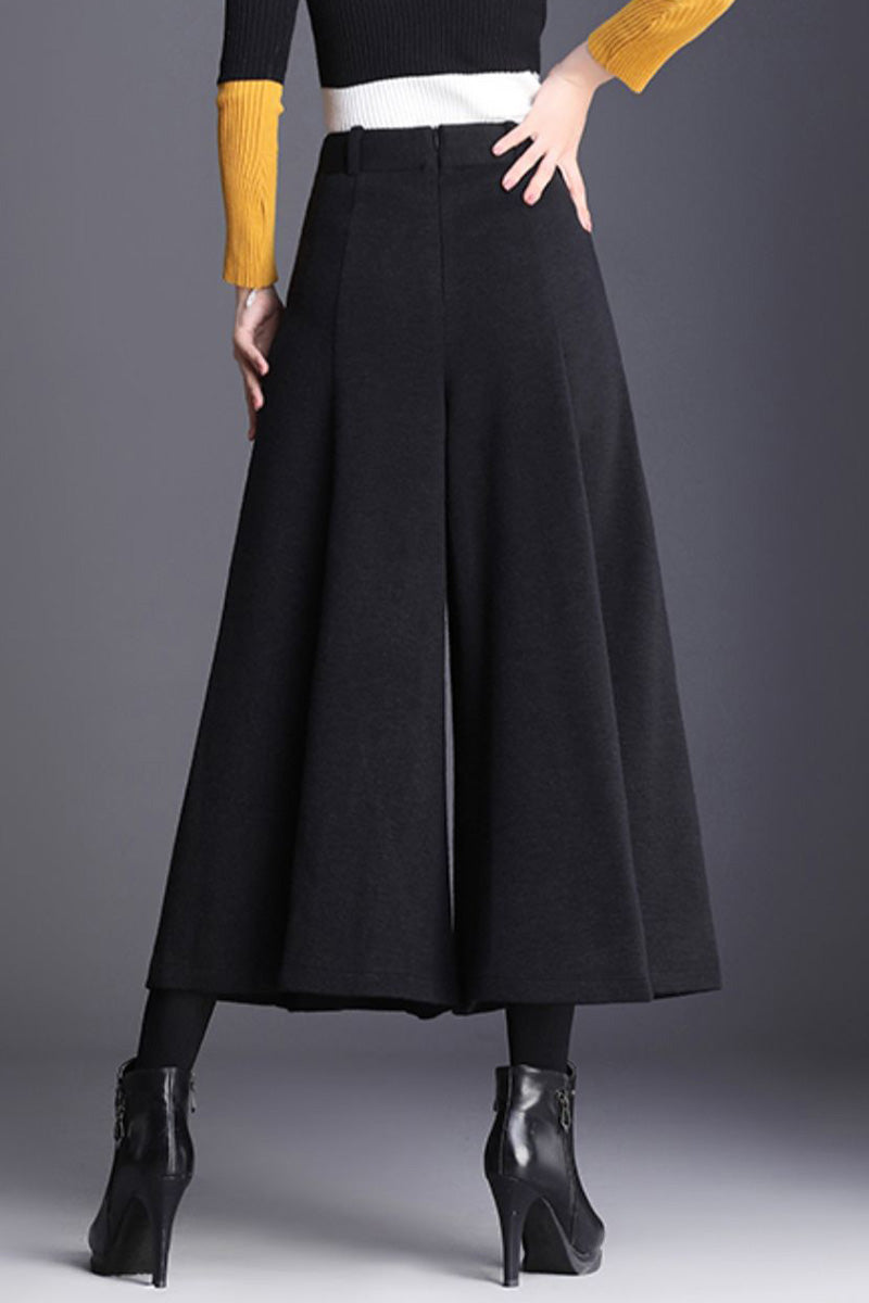 Women Winter Wide Leg Wool Pants C3056