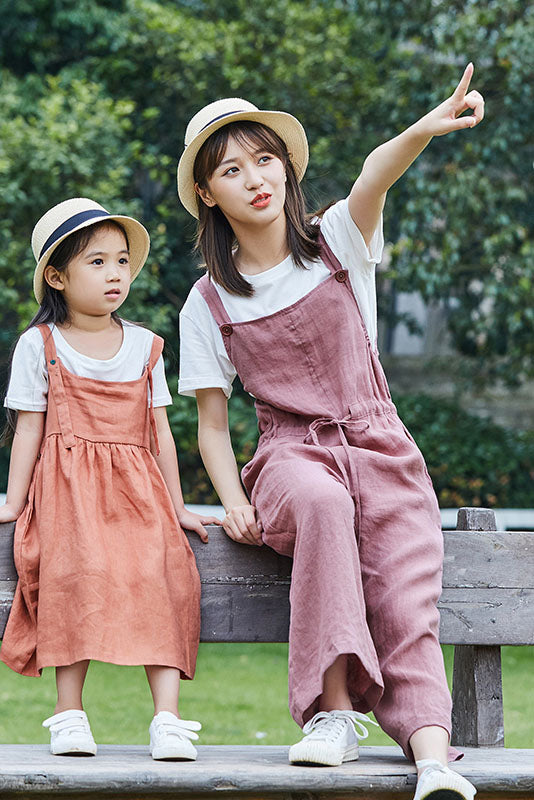 Women Spring Summer Casual Cropped Linen Overalls C2899