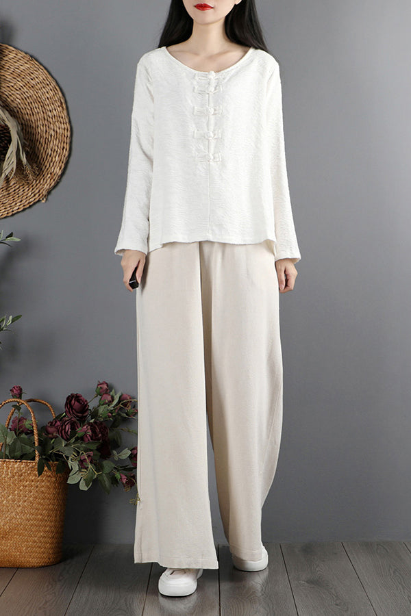 Handmade Vintage-inspired Wide Leg Pants C2882