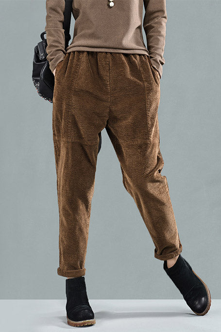 Women Casual Long Corduroy Pants C2952