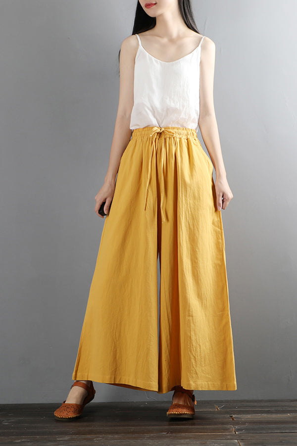Women Vintage-inspired Casual Wide Leg Pants C2881