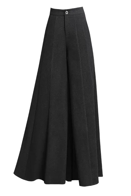 Long Wide Leg Wool Pants C3045