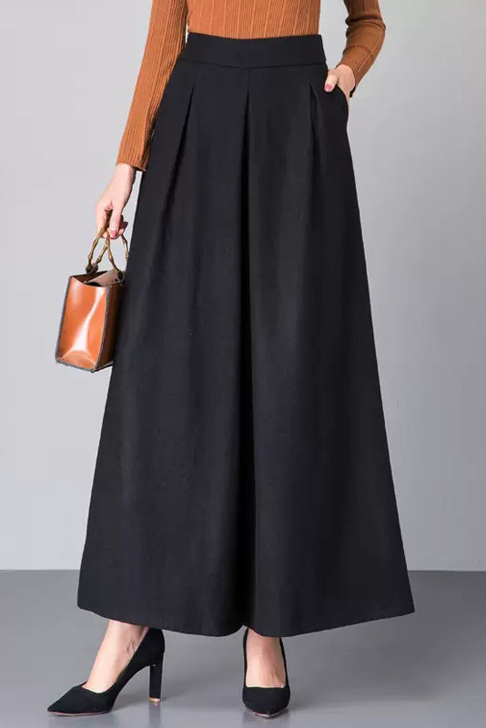 Winter Thick Wide Leg Wool Pants C3050