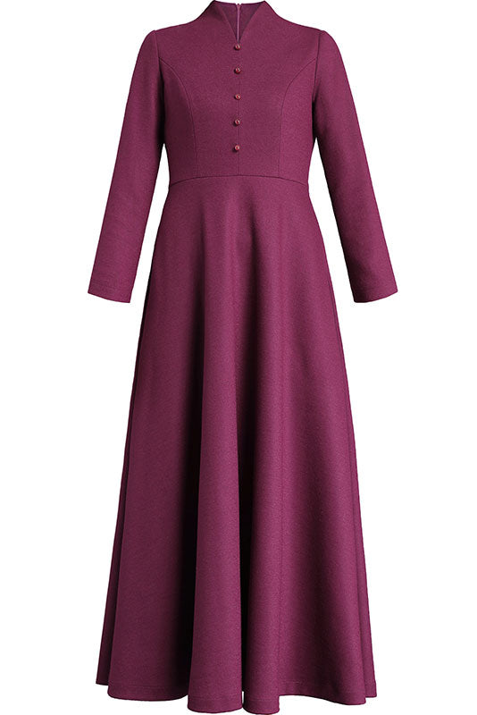 Peter Pan Collar wool maxi Dress C2532