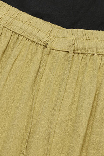 Vintage-inspired High Waist Cotton Linen Pants C2877