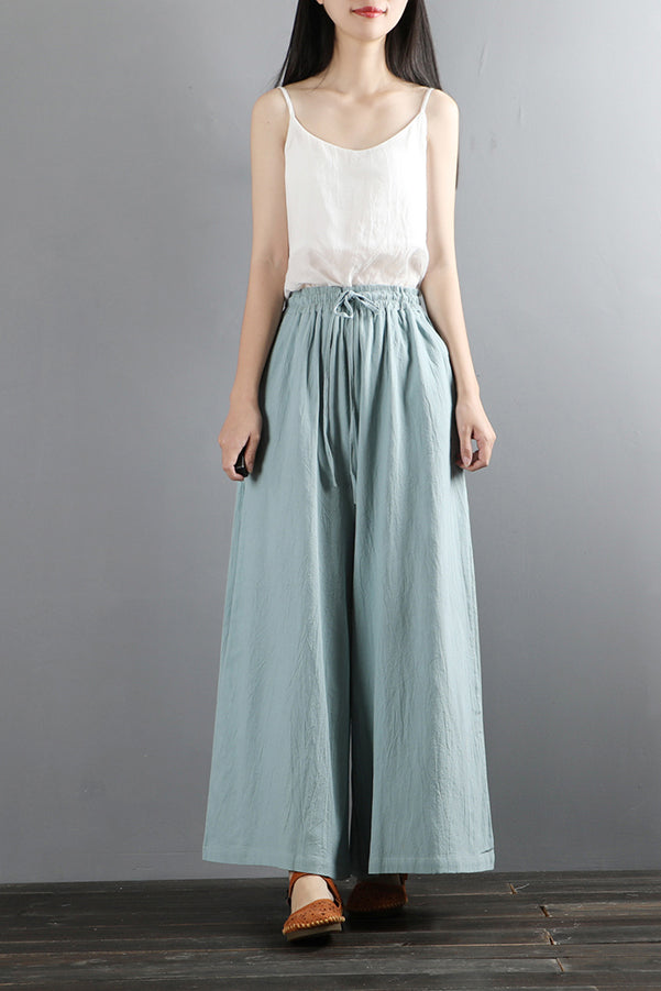 Women Vintage-inspired Casual Wide Leg Pants C2881