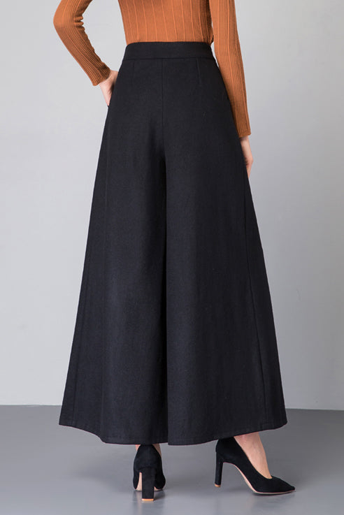 Winter Thick Wide Leg Wool Pants C3050