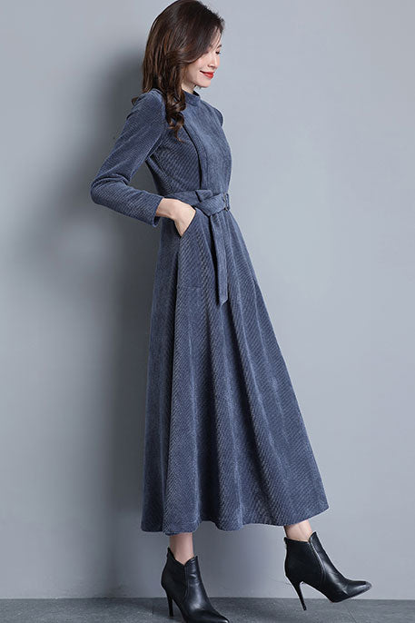 Women‘s Long Maxi Corduroy Dress C2530