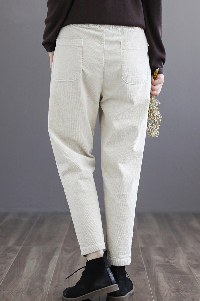 Women Casual Long Corduroy Pants C2970