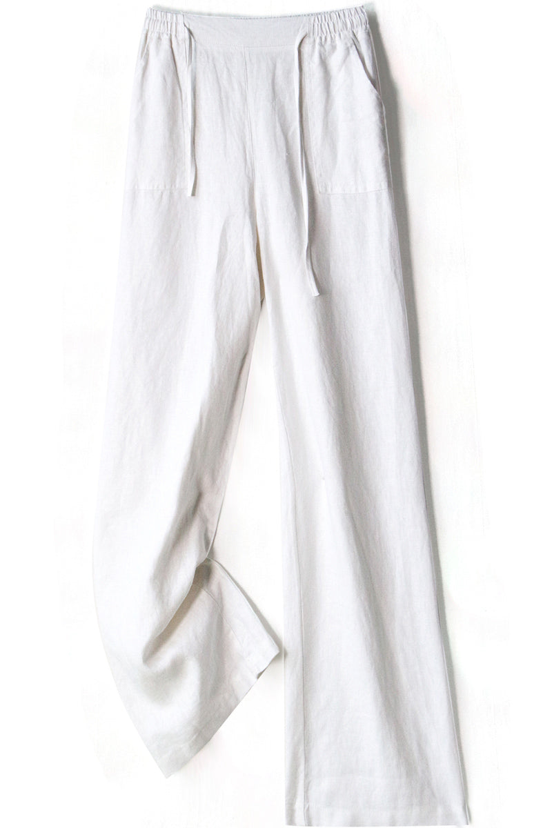 New Casual Loose Women Linen Wide Leg Pants C2890